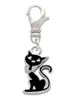 Black Sitting Cat Clip On Charm