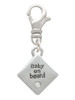 2-D ''Baby on Board'' Sign with Foot Print Clip On Charm