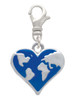 Enamel Earth Heart Clip On Charm