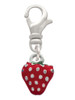 Mini 2-D Enamel Strawberry Clip On Charm