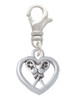 Lacrosse Sticks on Open Heart Clip On Charm