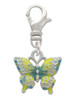 Small Lime Green & Blue Butterfly Clip On Charm