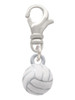3-D White Volleyball Clip On Charm