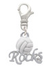 Enamel Volleyball ''Rocks'' Clip On Charm