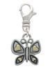 Butterfly with Gold Tone Hearts Clip On Charm