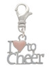 I love to Cheer with Pink Heart Clip On Charm