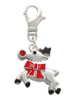 Reindeer with Red Crystal Clip On Charm