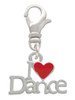 I love Dance with Red Heart Clip On Charm