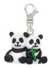 Resin Panda Bear Best Friends Clip On Charm