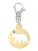 Gold Tone Bear Silhouette Clip On Charm
