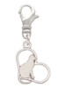 Cat Silhouette Heart Clip On Charm