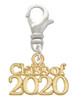 Gold Tone Class of 2020 Clip On Charm