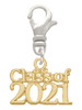Gold Tone Class of 2021 Clip On Charm