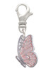 Translucent Pink Flying Butterfly Clip On Charm