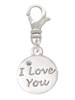 I Love You Disc Clip On Charm