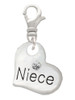 Large Niece Heart Clip On Charm