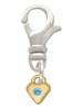 Mini March - Hot Blue Crystal Gold Tone Heart Clip On Charm