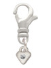 Mini April - Clear Crystal Heart Clip On Charm