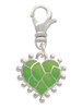 Lime Green Giraffe Print Heart Clip On Charm