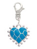 Hot Blue Giraffe Print Heart Clip On Charm
