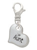 Small ''Aunt'' Heart with Clear Crystal Clip On Charm
