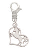 Stallion Silhouette Heart Clip On Charm