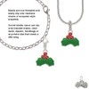 Christmas Holly & Red Crystal Berries Clip On Charm