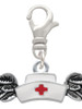 Enamel Nurse Hat with Wings Clip On Charm