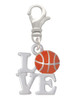 Love with Basketball Clip On Charm