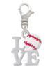 Love with Baseball Clip On Charm