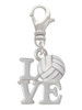 Love with Volleyball Clip On Charm