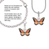 Large Monarch Butterfly with 6 AB Crystals Clip On Charm