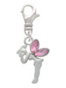 Small Fairy with Pink Wings Clip On Charm