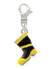 Black and Yellow Firefighter Boot Clip On Charm