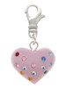 Pink Resin Heart Clip On Charm