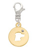 Gold Tone Dog Head Silhouette Clip On Charm
