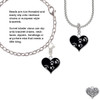 Black Enamel Heart with Paw Prints Clip On Charm