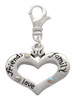 Heart with 3 AB Crystals - Friends Family Love Clip On Charm