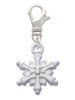 White Snowflake with Clear Crystal Clip On Charm