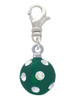 3-D Frosted Green Resin Ornament with Crystals Clip On Charm