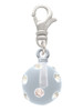 3-D Frosted Clear Resin Ornament with Crystals Clip On Charm