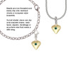Large May - Green Crystal Gold Tone Heart Clip On Charm