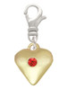 Large July - Red Crystal Gold Tone Heart Clip On Charm