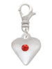 Large July - Red Crystal Heart Clip On Charm