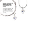 Large September - Blue Crystal Heart Clip On Charm