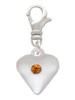 Large November - Yellow Crystal Heart Clip On Charm