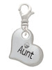 Large ''Aunt'' Heart with Clear Crystal Clip On Charm