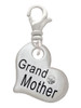 Large ''Grandmother'' Heart with Clear Crystal Clip On Charm