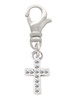 Small White Crystal Cross Clip On Charm