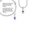 Small Blue Crystal Cross Clip On Charm